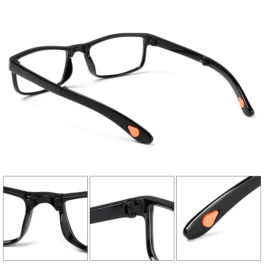 unisex Eyeglasses Flat Mirror Eyewear Folding Reading Glasses Anti-UV Blue Rays