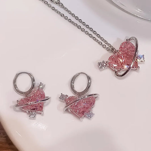 New 2025 Jewelry Sets Luxury Crystal Pink
