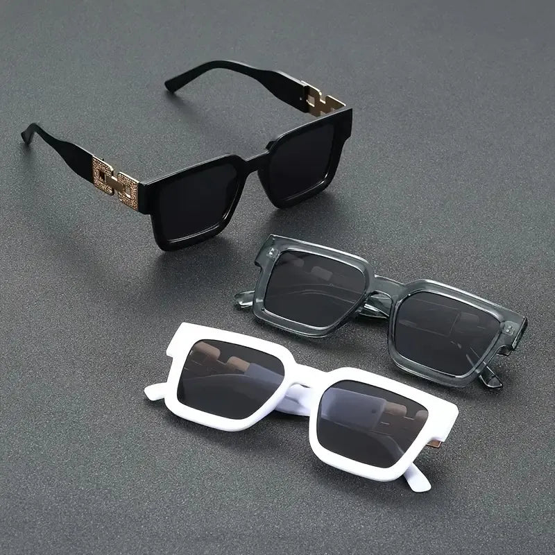 Vintage Square Personality Retro Stylish Full Rim PC Polycarbonate Glasses, Anti-Reflection,