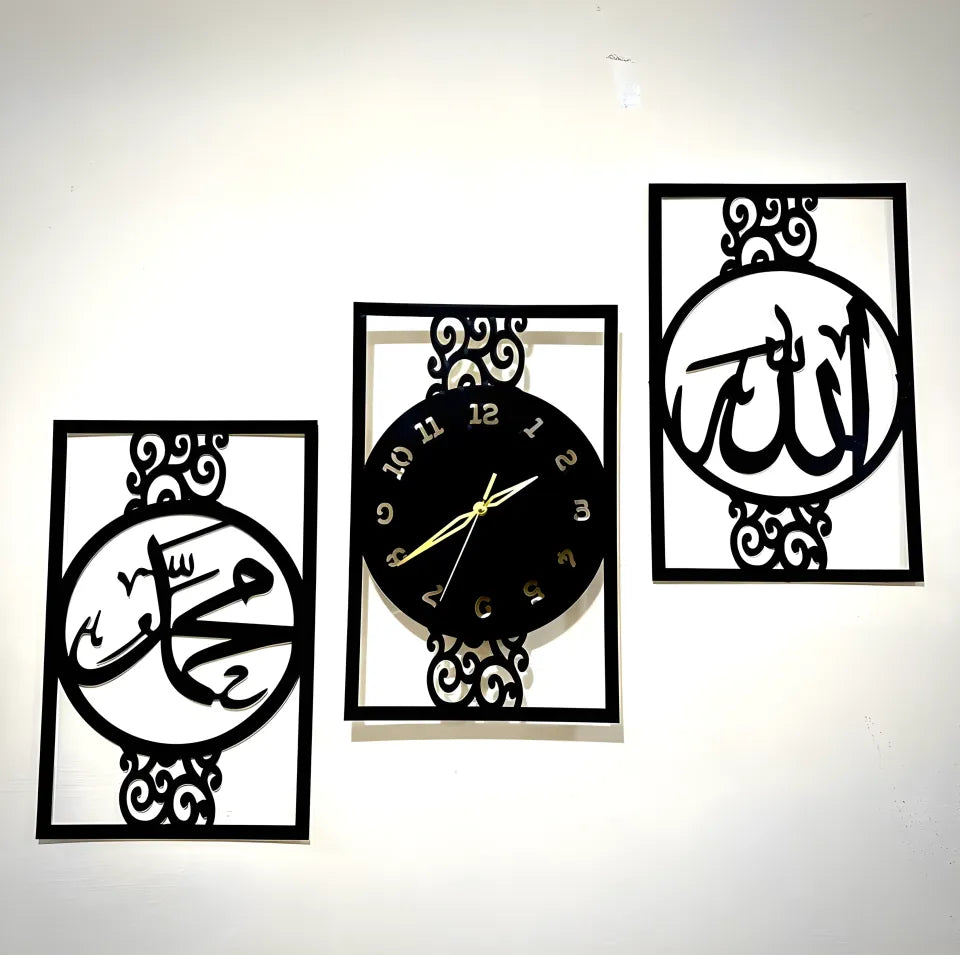 3d wooden Watch Creative Love Designer Wall Art Decorative
