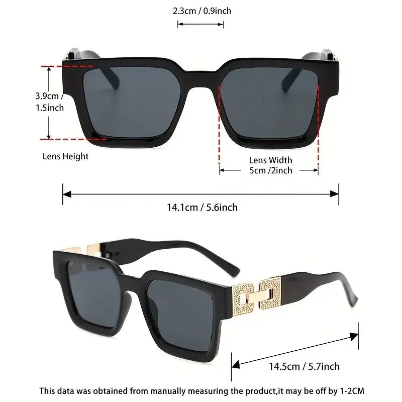 Vintage Square Personality Retro Stylish Full Rim PC Polycarbonate Glasses, Anti-Reflection,