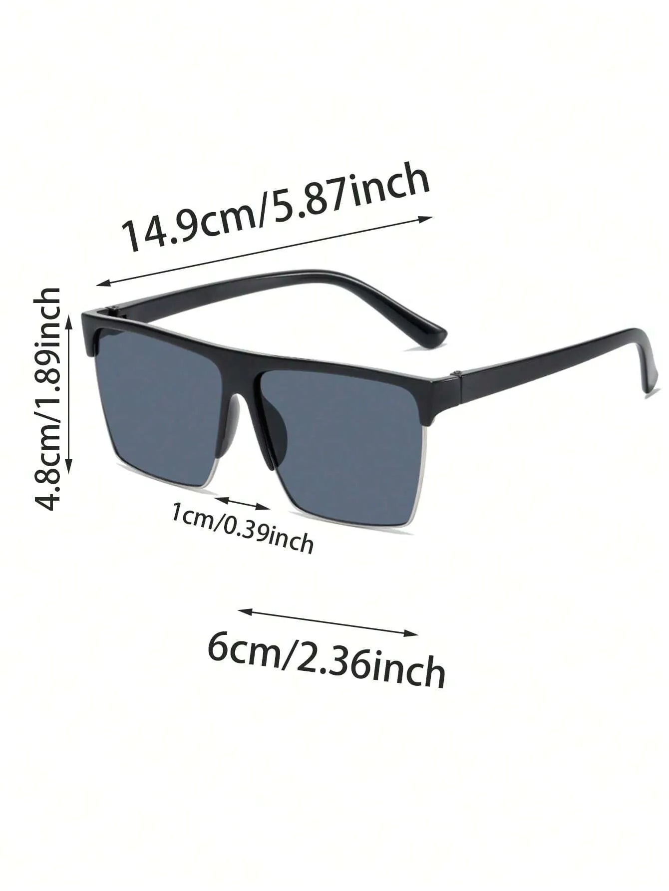 Men's Half Frame PC Sunglasses Square Shape