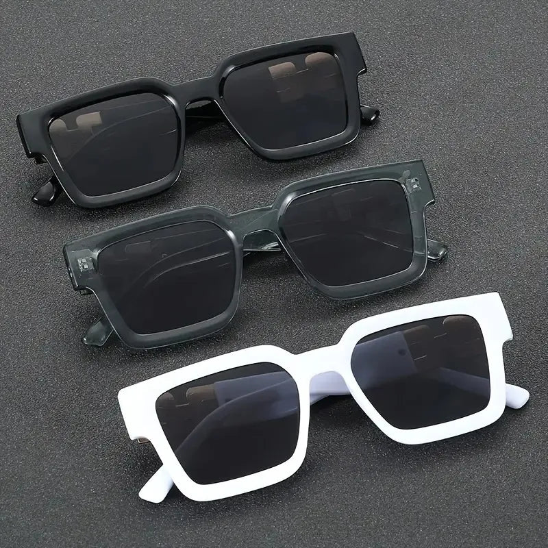 Vintage Square Personality Retro Stylish Full Rim PC Polycarbonate Glasses, Anti-Reflection,