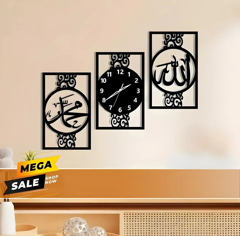3d wooden Watch Creative Love Designer Wall Art Decorative