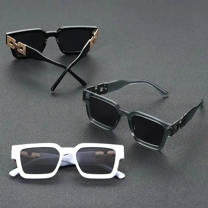 Vintage Square Personality Retro Stylish Full Rim PC Polycarbonate Glasses, Anti-Reflection,