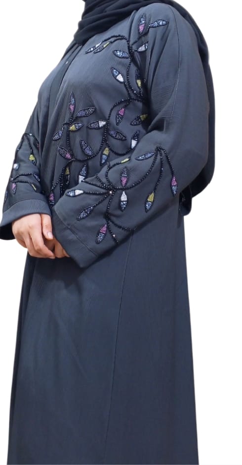 Embroided Abaya Front Open – Soft Imported Nida Fabri