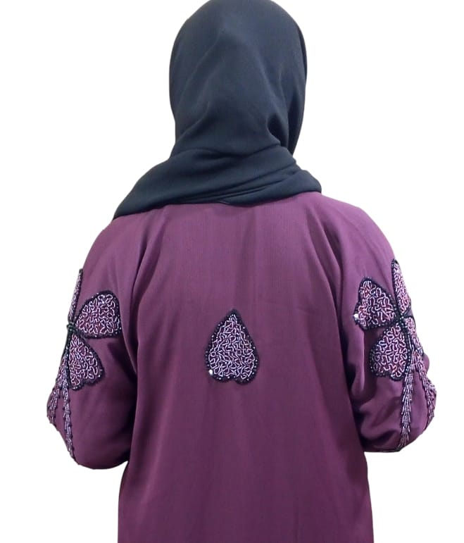 embroidered Abaya Front Open– Soft Imported Nida Fabric