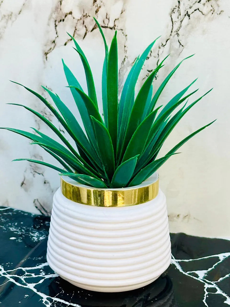 Pack of 2 Premium Mini Artificial Plants for Home & Office Decor