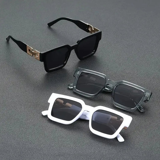 Vintage Square Personality Retro Stylish Full Rim PC Polycarbonate Glasses, Anti-Reflection,