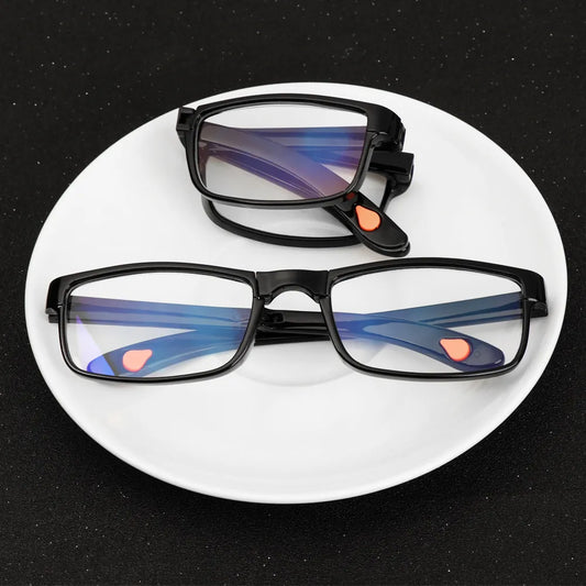 unisex Eyeglasses Flat Mirror Eyewear Folding Reading Glasses Anti-UV Blue Rays
