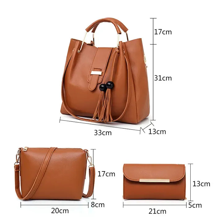 New Ladies Handbags with Long Shoulder with Ultimate Ladies Handbag Set 3 Piece