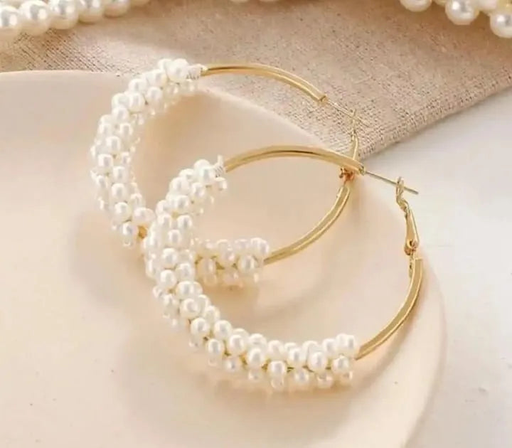 stylish gajra pearl bangle just mala with earring