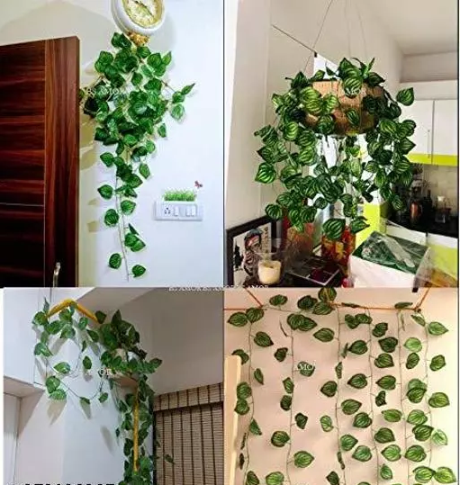 Pack of 12 Artificial Money Plant Leaf Bails 8ft Length