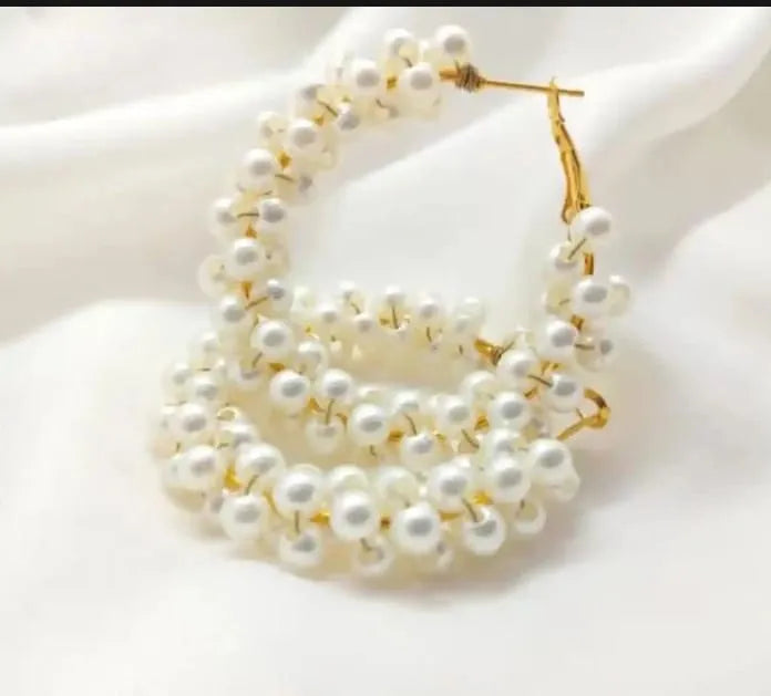 stylish gajra pearl bangle just mala with earring