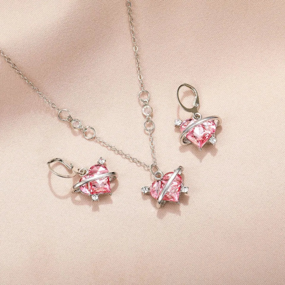 New 2025 Jewelry Sets Luxury Crystal Pink